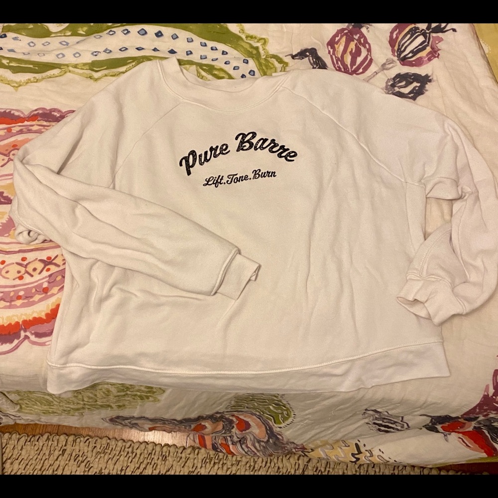 Pure Barre crewneck white sweatshirt